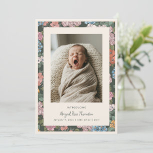 Anúncio Vintage Floral Verde Salvia Recém-Nascido Foto Nas