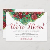 Vintage Holly Berries Pine Cone Moving