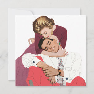 Anúncio Vintage Love and Romance, Newlyweds em rosa