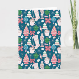 Anúncio Vintage Pink Xmas - Placa Azul Teal