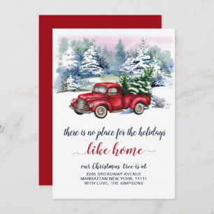 Anúncio Vintage Red Christmas Fazenda Truck Moving Rustic