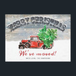 Anúncio Vintage Red Christmas Fazenda Truck Moving Rustic<br><div class="desc">Anúncio de Movimentação da Fazenda de Natal Vermelho Vintage. Para mais personalização,  clique no link "personalizar mais" e use nossa ferramenta design para modificar esse modelo.</div>