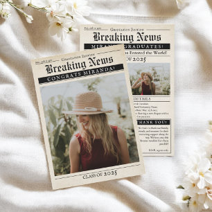 Anúncio Vintage Retro Newspaper 3 Photos Graduação
