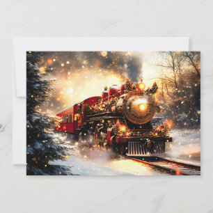 Anúncio Vintage Snowy Night Christmas Train Express