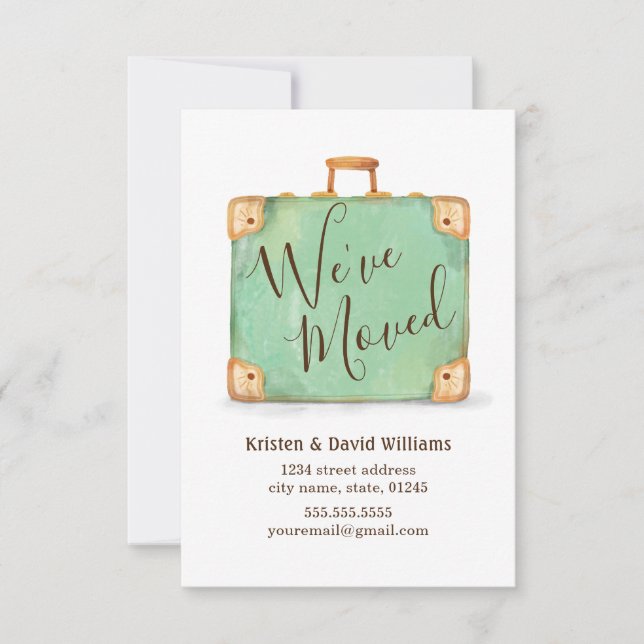 Anúncio Vintage Suitcase Nós movemos o lançamento em movim (Frente)