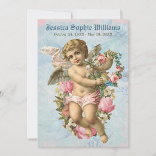 Anúncio Vintage Victorian Angel Blue Memorial Death