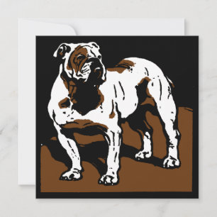Anúncio Vitoriano Woodcut Farm Animal Buldogue Inglês