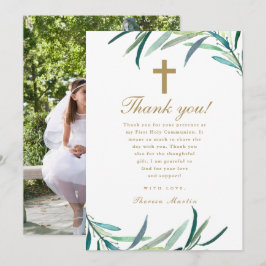 Anúncio Watercolor Primeira Foto Sagrada Comunhão Obrigado