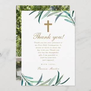 Anúncio Watercolor Primeira Foto Sagrada Comunhão Obrigado