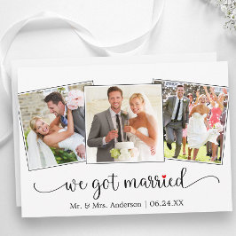 Anúncio We Got Married Calligraphy Red Heart 3 Photo