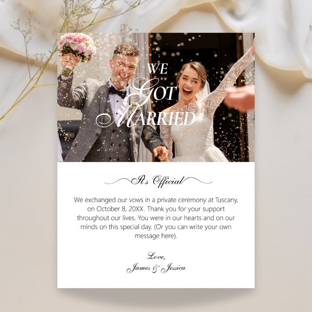 Anúncio We got married wedding photo  announcement (Criador carregado)