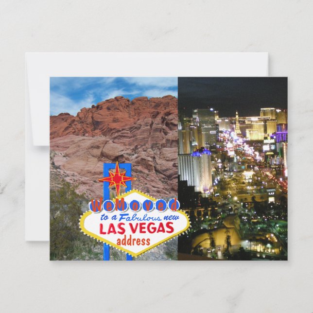 Anúncio We Moved Las Vegas Address Announcement Postcard (Frente)