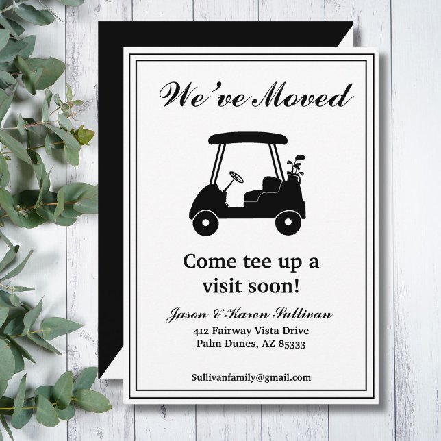 Anúncio We've Moved Elegant Golf Cart Silhouette New Home (Criador carregado)