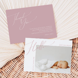 Anúncio Whimsy Dusty Rosa Obrigado Querida