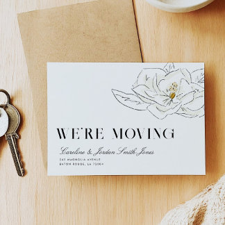 Anúncio White Magnolia Illustration Modern Minimal Moving