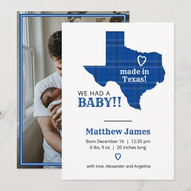 Anúncio Xadrez Azul Feita No Texas - Foto Vertical (Frente/Verso)