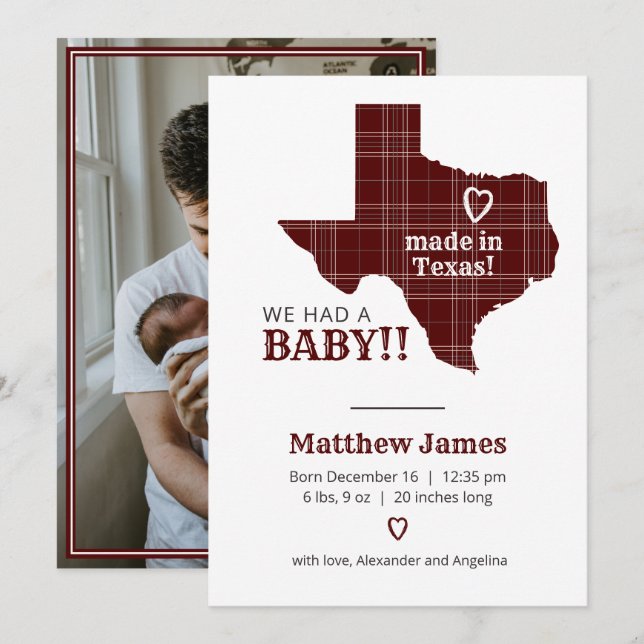 Anúncio Xadrez Maroon Feita No Texas - Foto Vertical (Frente/Verso)