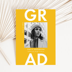 Anúncio Yellow   Bold Grad Photo Graduation