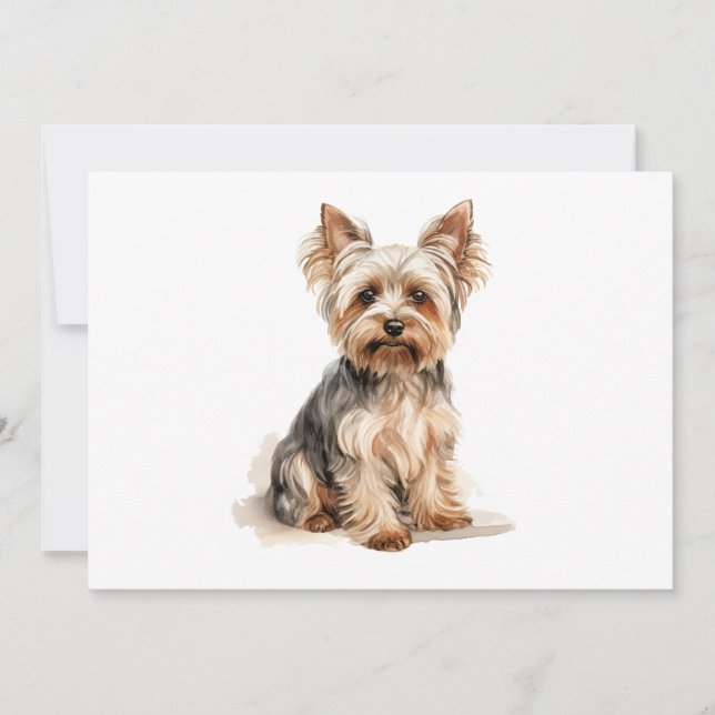 Anúncio Yorkshire Terrier watercolor impressão Yorkie dog  (Frente)