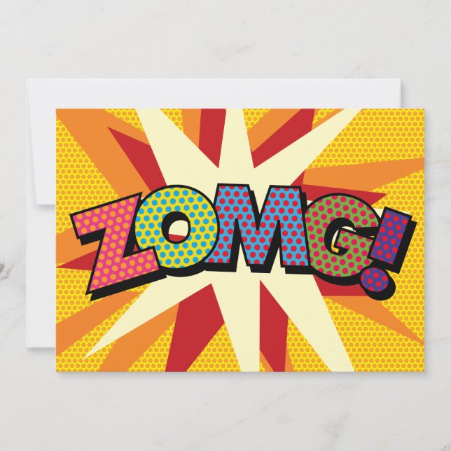 Anúncio ZOMG Seu Retrô de Diversão de Discurso de Mensagem (Frente)