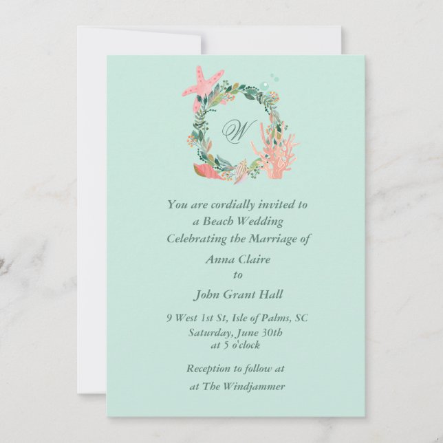 Anúncios bonitos de Casamento de Praia | Personali (Frente)