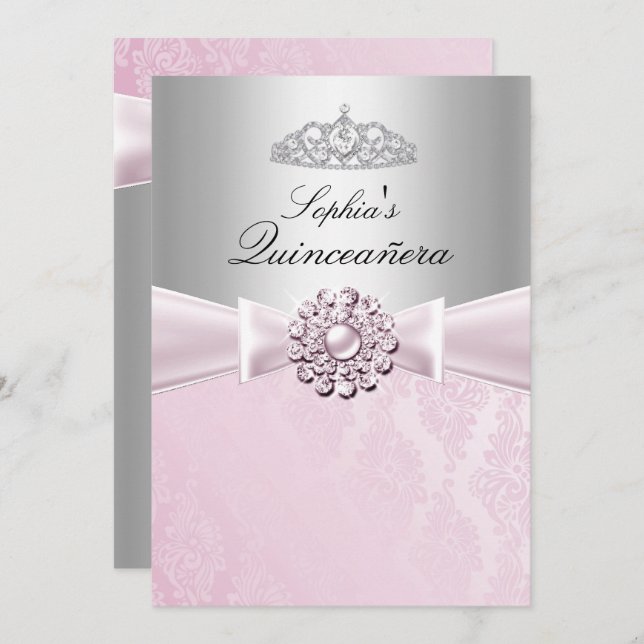 Anúncios de Arco rosa e Tiara Quinceanera (Frente/Verso)