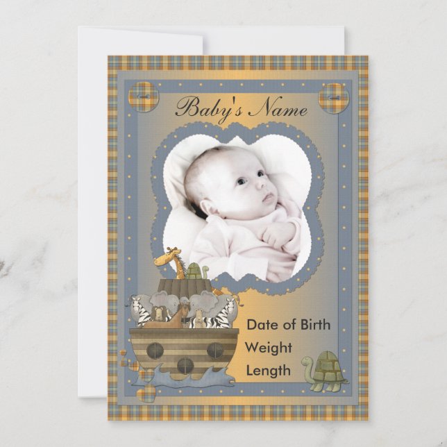 Anúncios de bebê cristão de arca de Noah (Frente)