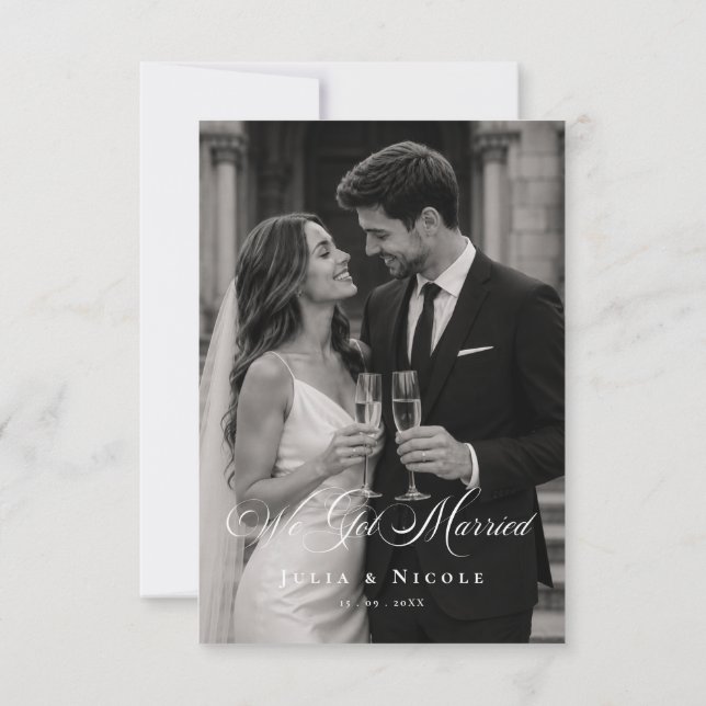 Anúncios de Casamento com Foto Clássica de Nós Cas (Verso)