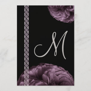 Anúncios de Casamento com Rosas Roxas e Renda