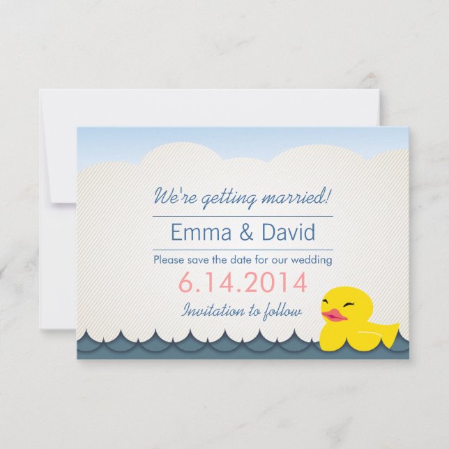 Anúncios de Classy Rubber Duck Save the Date (Frente)