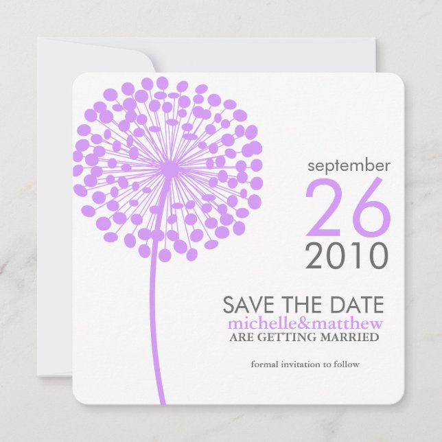 Anúncios de Dandelion Save the Date (Frente)