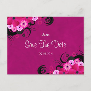 Anúncios de Dark Fuchsia Floral Save The Date