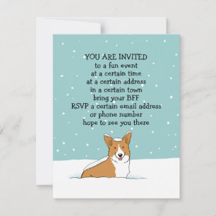 Anúncios de Festa de Férias de Inverno do Corgi