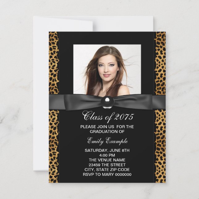 Anúncios de Formatura com Foto de Leopardo (Frente)