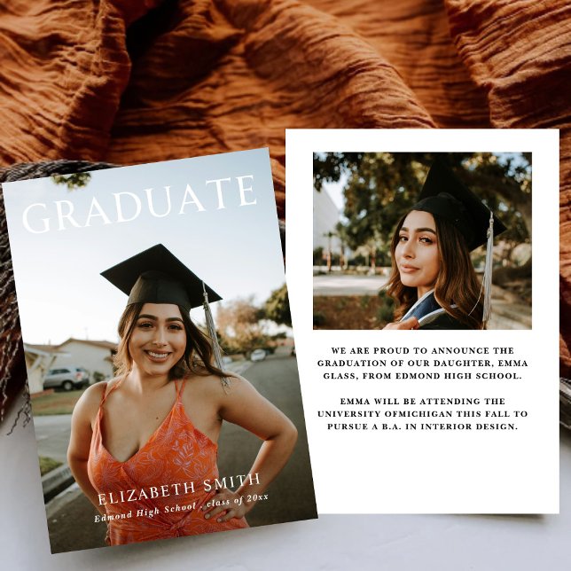 Anúncios de Formatura com Fotos Simples Modernos (Criador carregado)