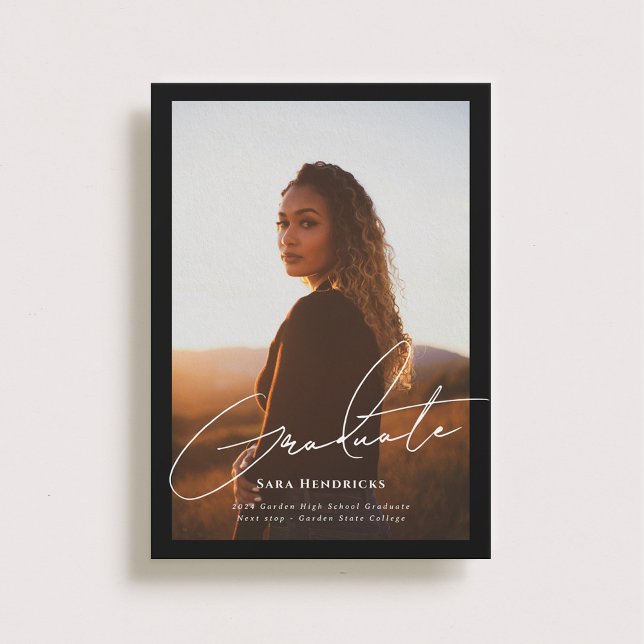 Anúncios de Foto de Graduação de Script Elegante (Criador carregado)