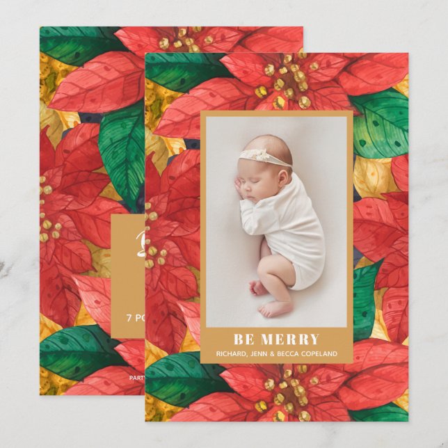 Anúncios de Foto de Poinsettias Holiday (Frente/Verso)