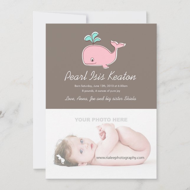 Anúncios de fotos em baleia rosa (Frente)