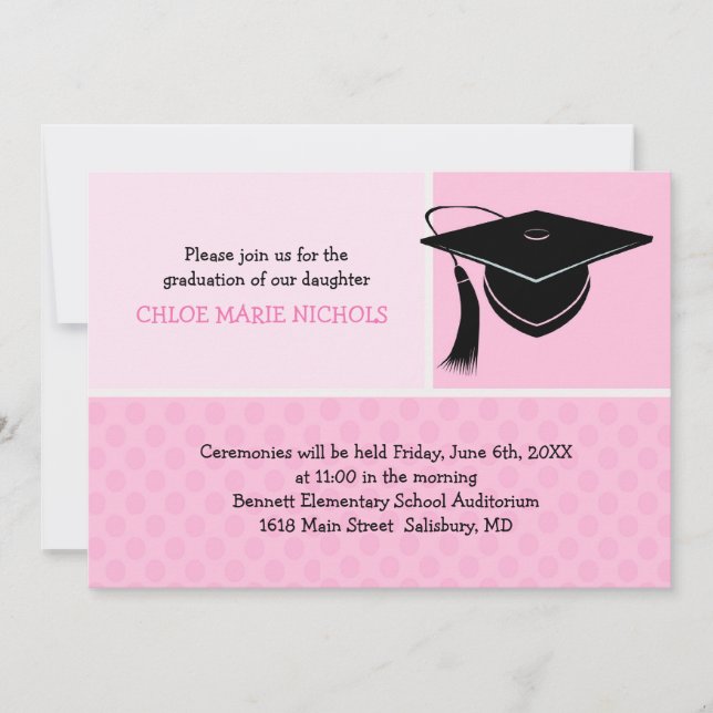 Anúncios de Graduação de Crianças (para uma menina (Frente)
