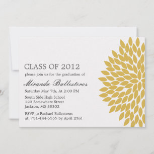 Anúncios de graduação de Design de flores amarelas