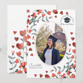 Anúncios de Graduação de Foto Floral do Red Heart