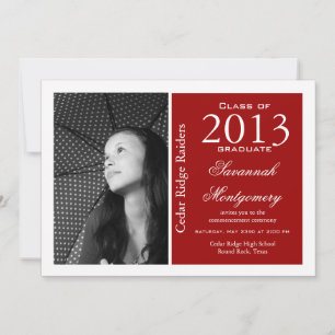 Anúncios de Graduação de Fotos Personalizados Verm