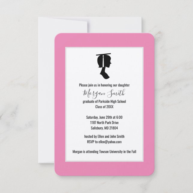 Anúncios de Graduação em Silhouette do formando (Frente)