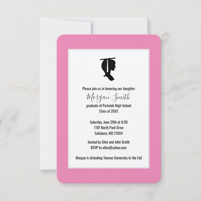 Anúncios de Graduação em Silhouette do formando (Frente)