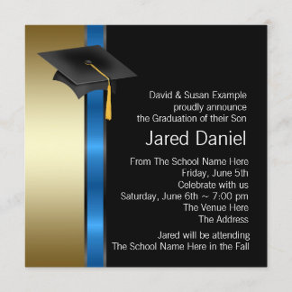 Anúncios de Graduação Meninos Azul Dourado