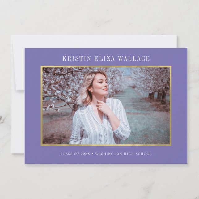 Anúncios de Graduação Roxos e Dourados (Frente)