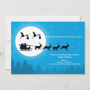 Anúncios de gravidez no Cartão de Natal TWINS 5x7