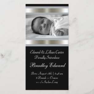 Anúncios de Nascimento de Bebê em Foto Preto e Bra