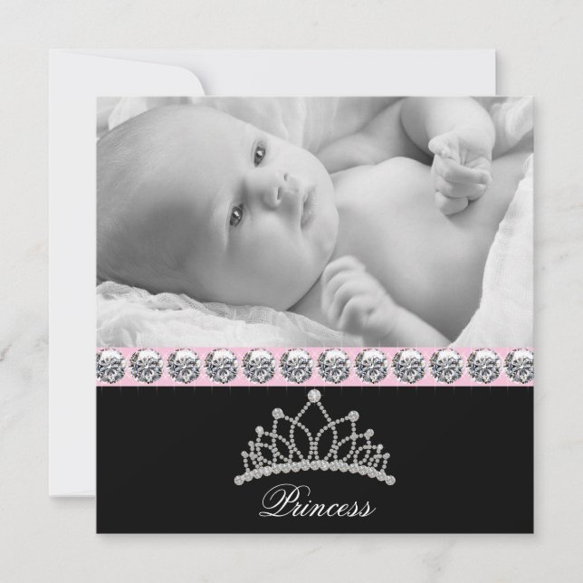 Anúncios de Nascimento de Bebê Princesa Rosa (Frente)