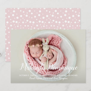 Anúncios de nascimento de Foto da Garota Doce